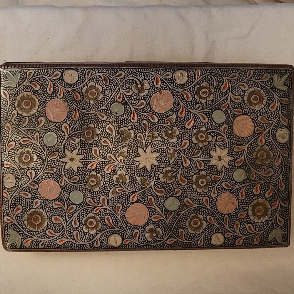 Made In India Design Brass Jewelry Box with 3 Compartments Box